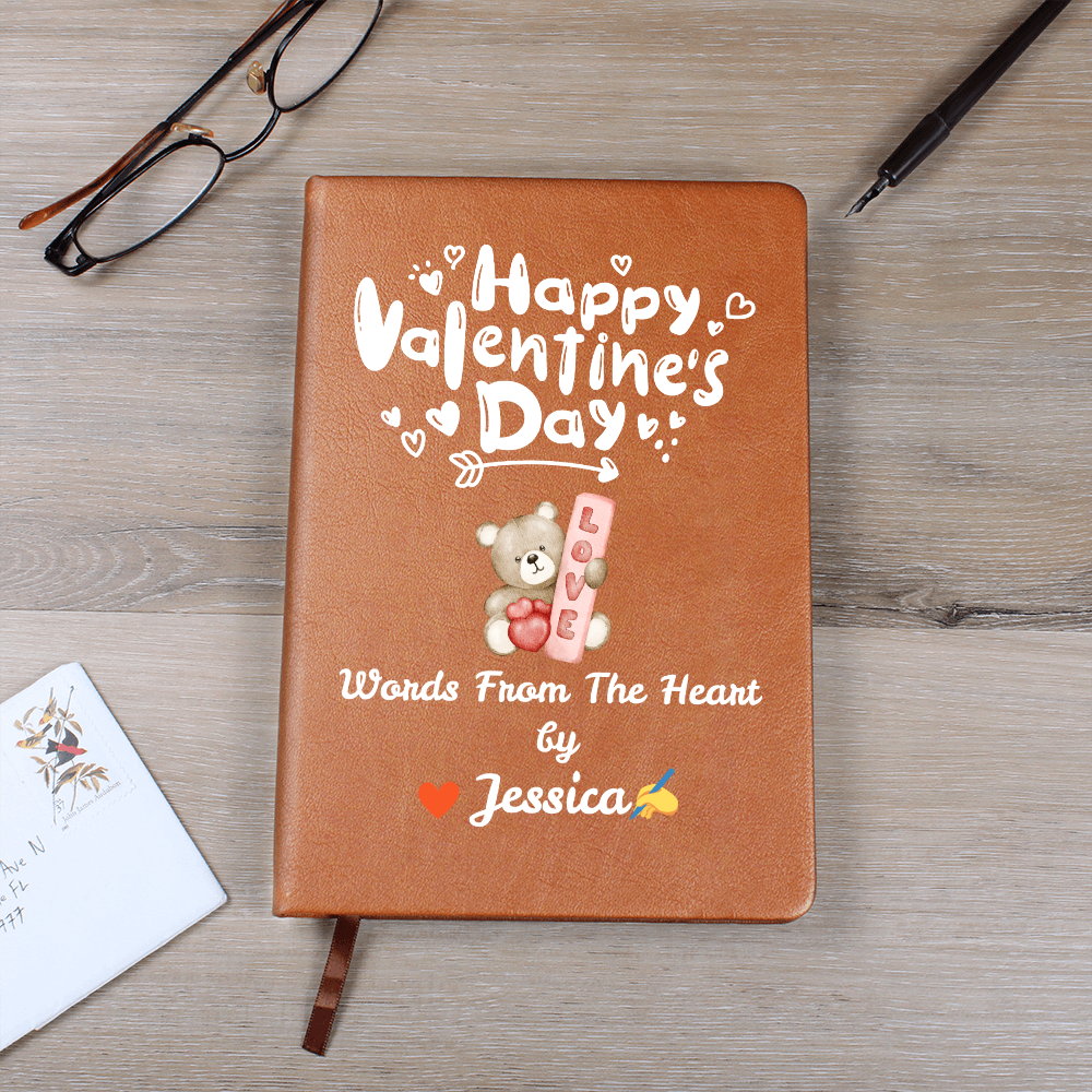 Valentine Day Personalized Journal - Custom Name Notebook for Her