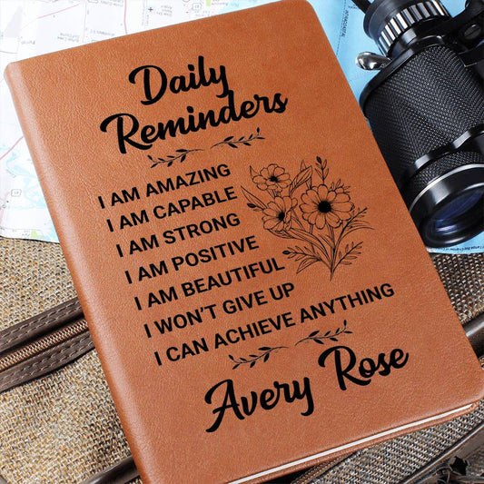 Personalized Daily Reminders -  Self Esteem - Journal Gift