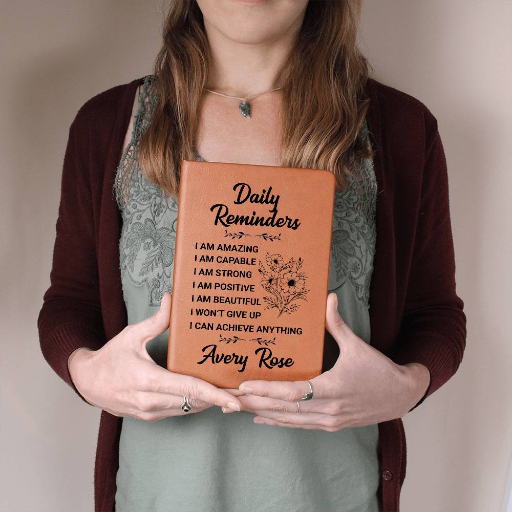 Personalized Daily Reminders -  Self Esteem - Journal Gift