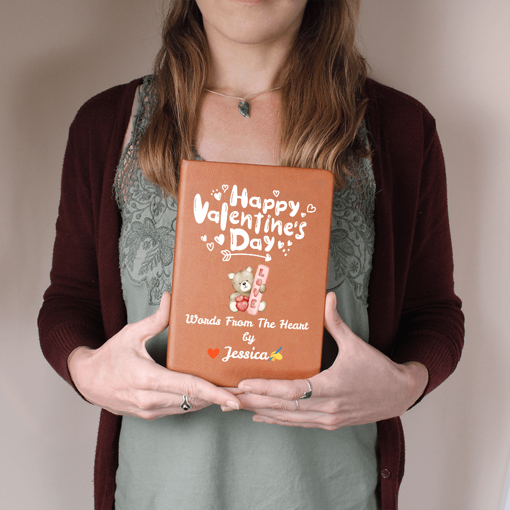 Valentine Day Personalized Journal - Custom Name Notebook for Her