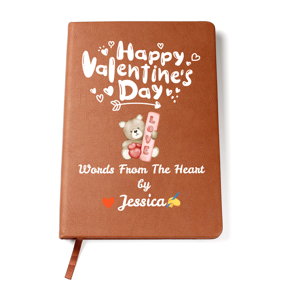 Valentine Day Personalized Journal - Custom Name Notebook for Her