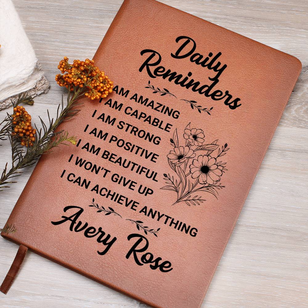 Personalized Daily Reminders -  Self Esteem - Journal Gift