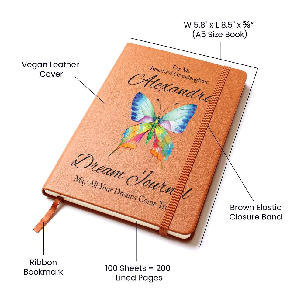 Personalized Gift For Granddaughter - Butterfly Dream Journal