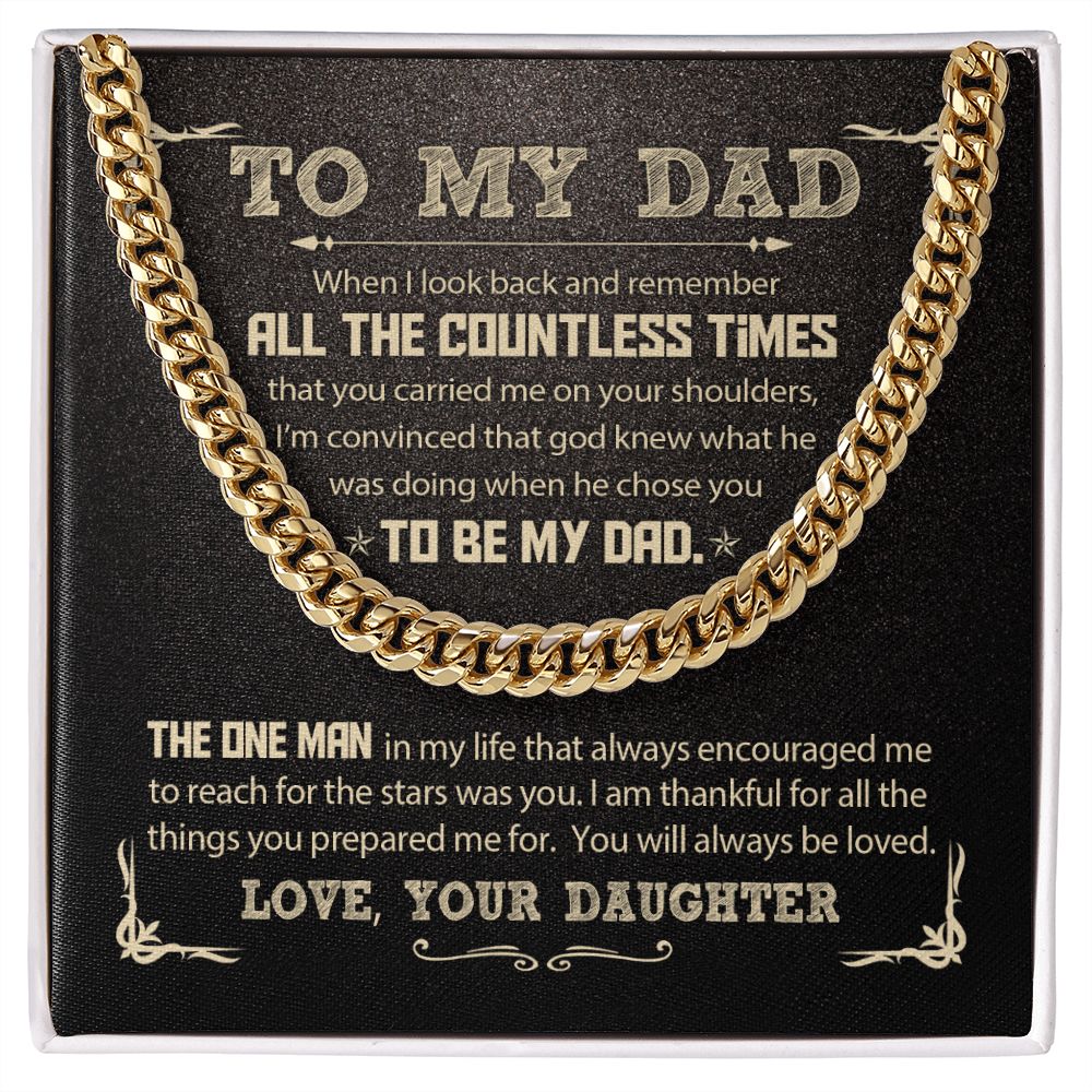 My Dad From Daughter - God Chose You-  Cuban Chain Necklace