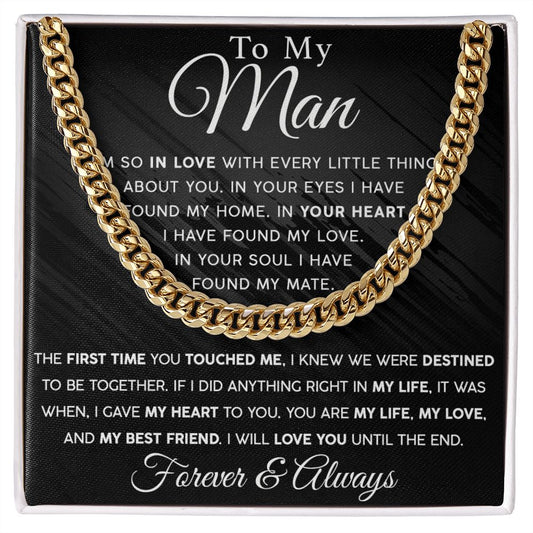 Gift For My Man - My Heart My Life - Cuban Link Chain Necklace