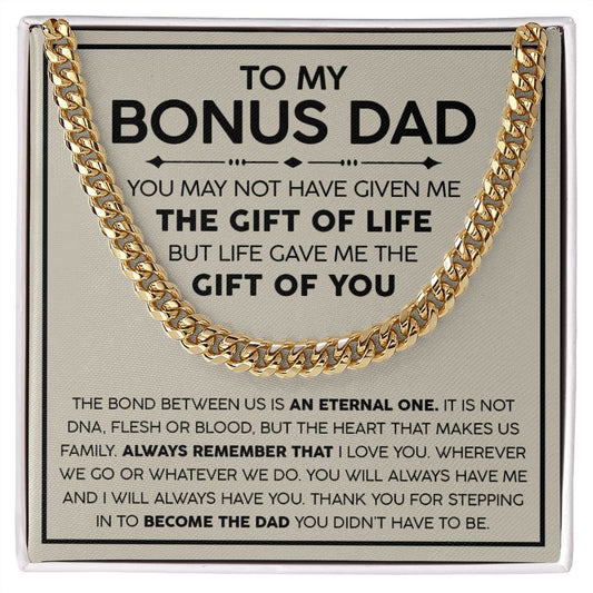 To my Bonus Dad Cuban Chain