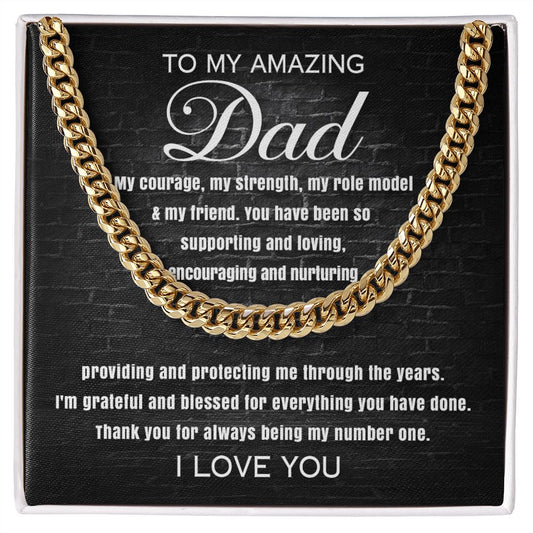 Dad Gift - Cuban Link Chain Necklace - Amazing Dad #1