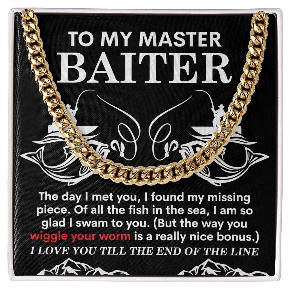 Gift For My Man - I'm So Glad I Swam To You - Cuban Link Chain Necklace