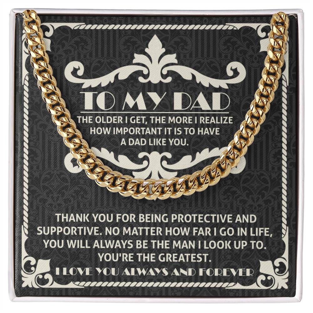 Dad Cuban Chain Link Necklace Gift - A Dad Like You