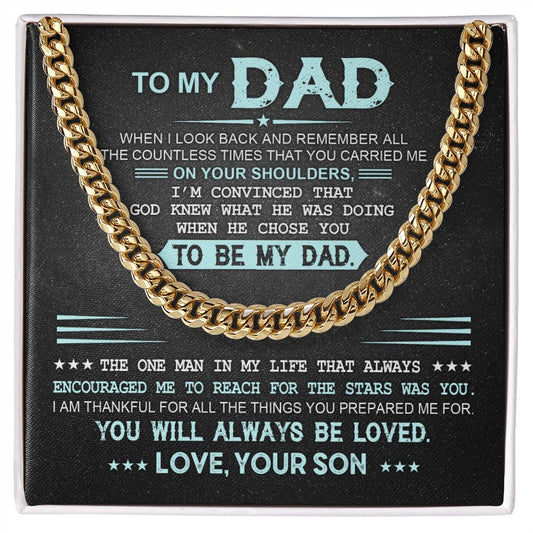 Dad Gift From Son - God Chose You - Cuban Chain Necklace