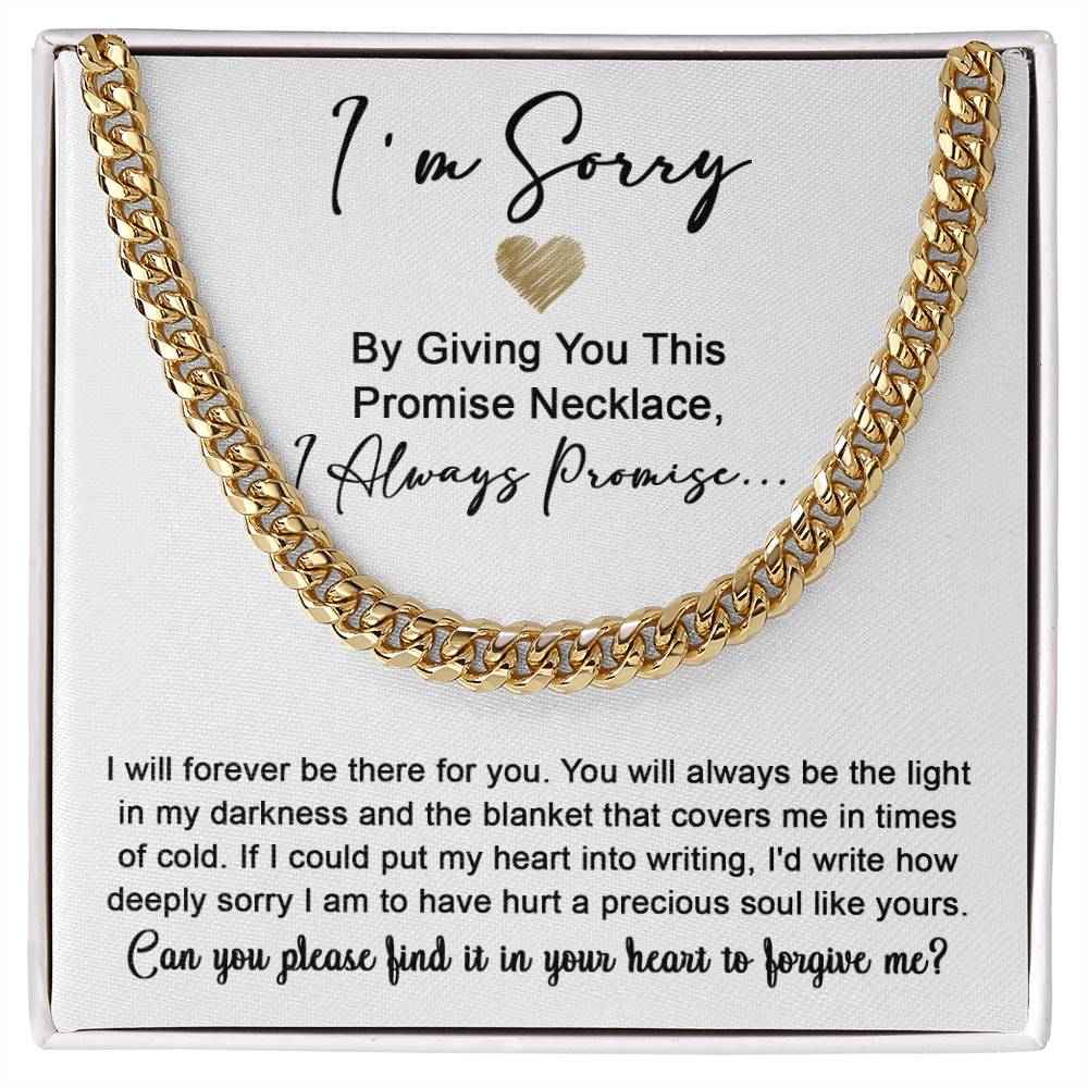 I'm Sorry Gift For Him - Be The Light - Cuban Chain Link Necklace