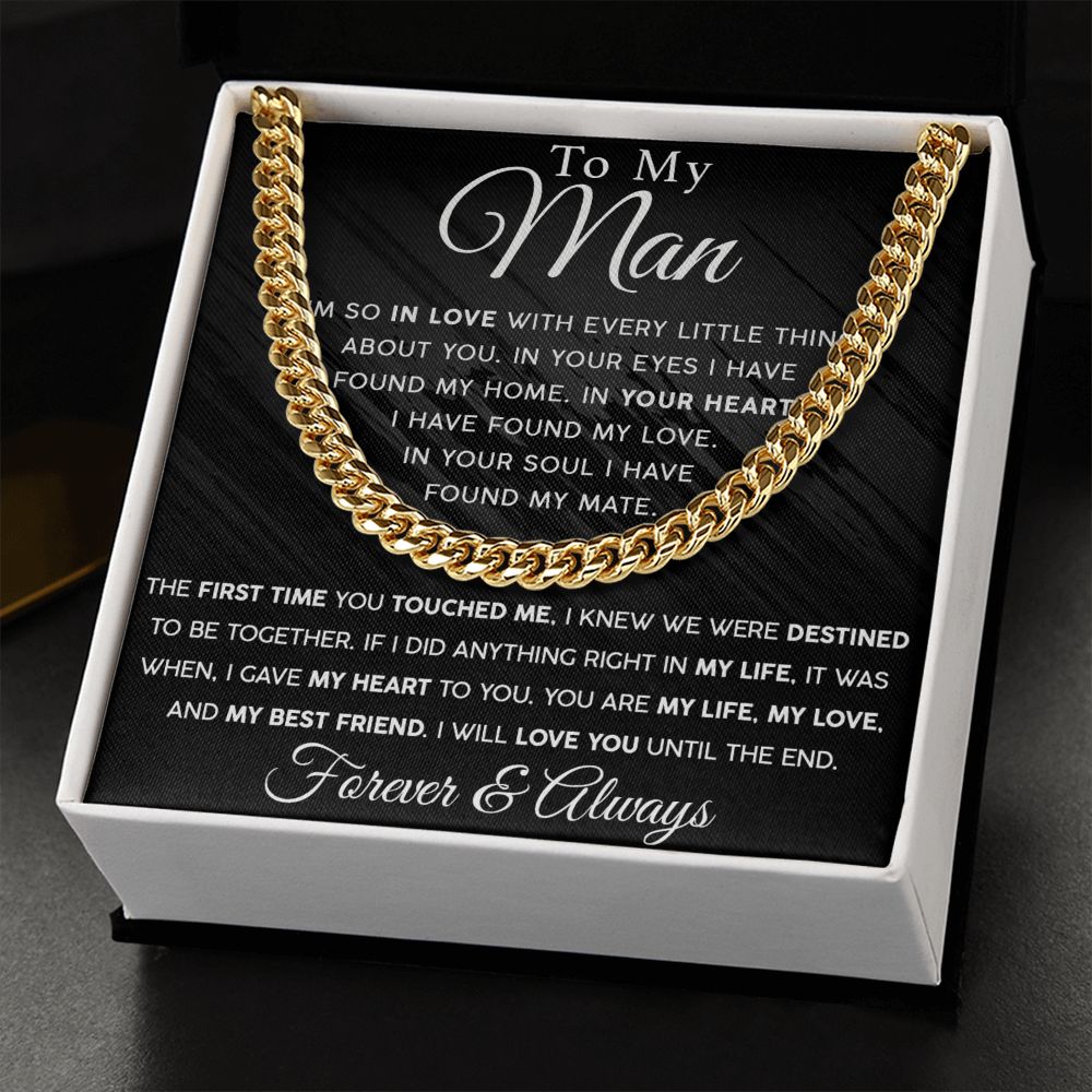 Gift For My Man - My Heart My Life - Cuban Link Chain Necklace