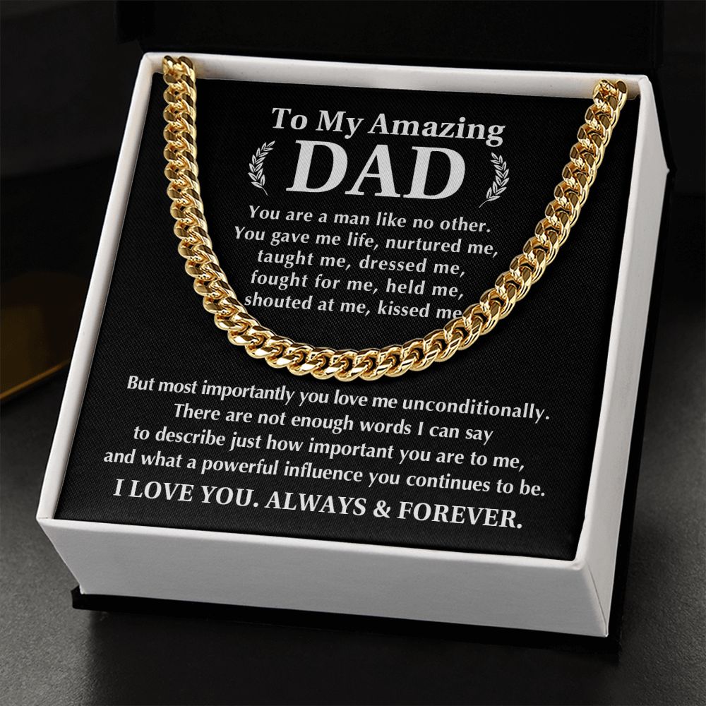 To My Amazing Dad Cuban Chain