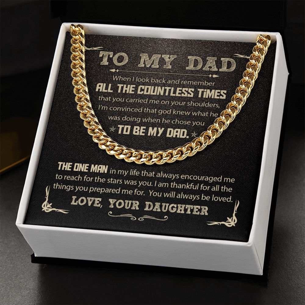 My Dad From Daughter - God Chose You-  Cuban Chain Necklace