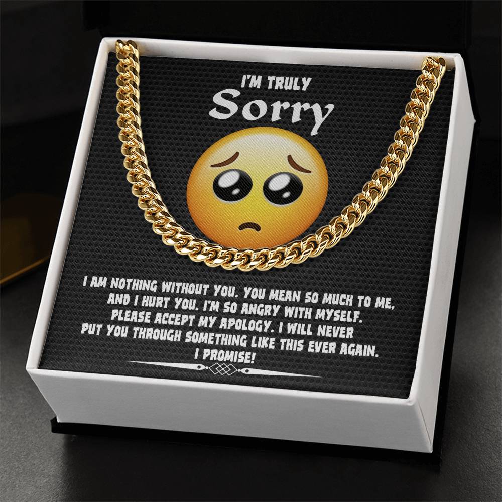 I'm Sorry Gift For Him - Accept My Apology - Cuban Chain Link Necklace