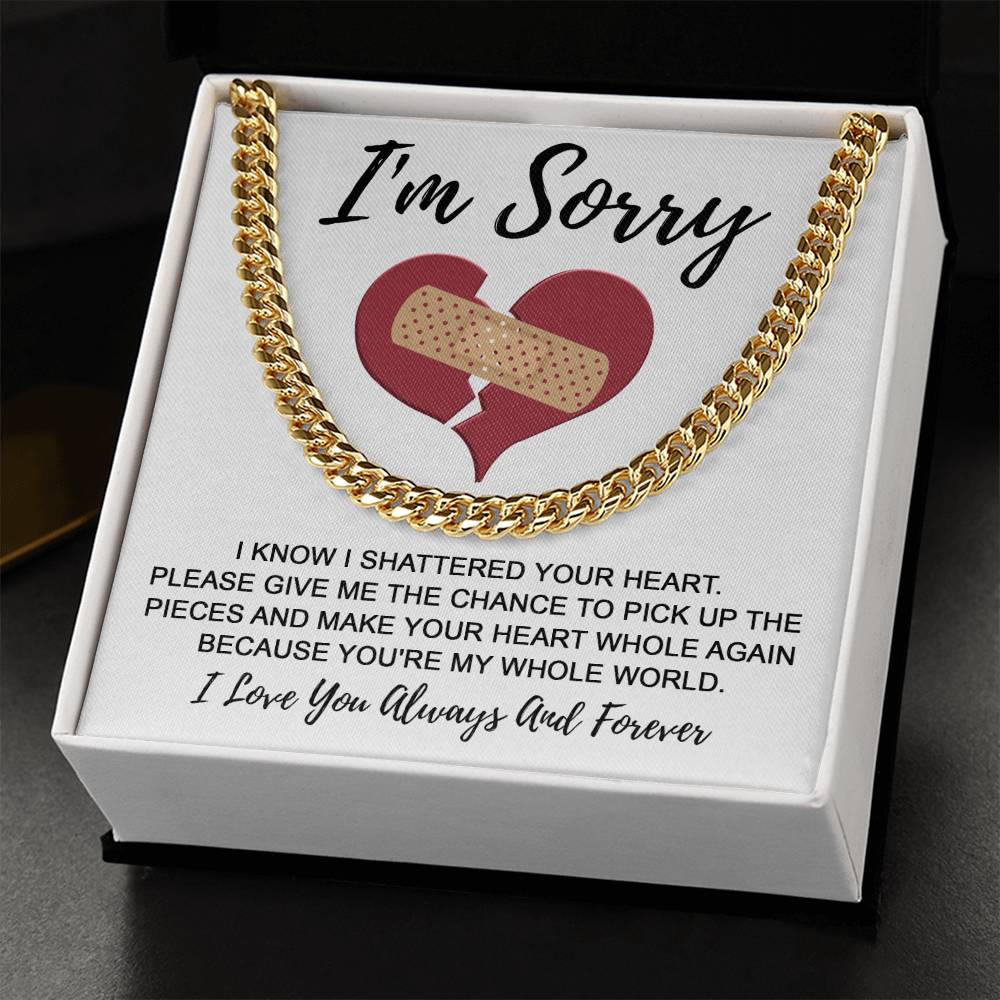 I'm Sorry Gift For Him - The Pieces - Cuban Chain Link Necklace