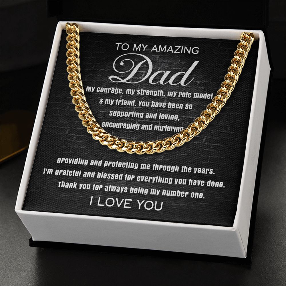 Dad Gift - Cuban Link Chain Necklace - Amazing Dad #1