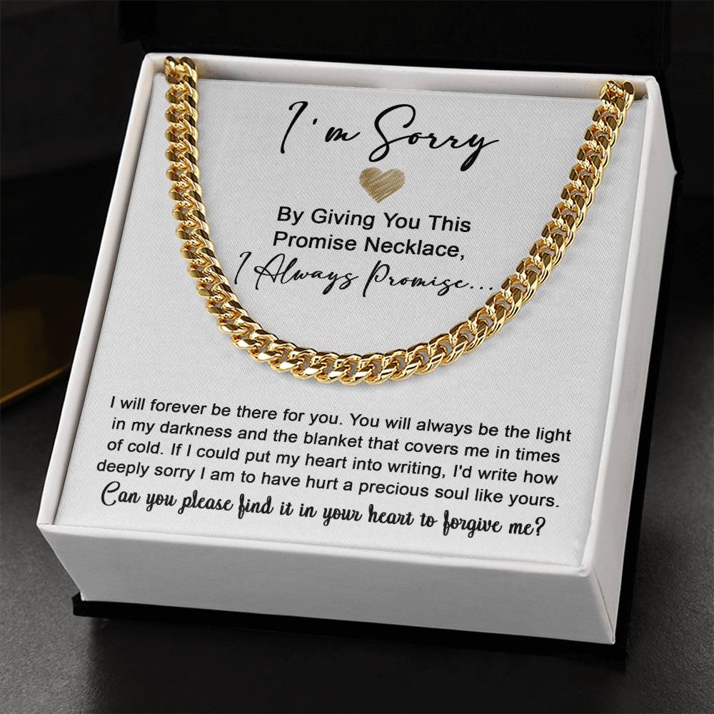 I'm Sorry Gift For Him - Be The Light - Cuban Chain Link Necklace