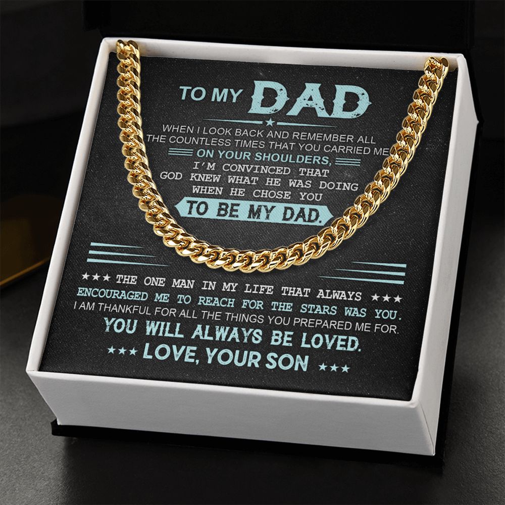 Dad Gift From Son - God Chose You - Cuban Chain Necklace