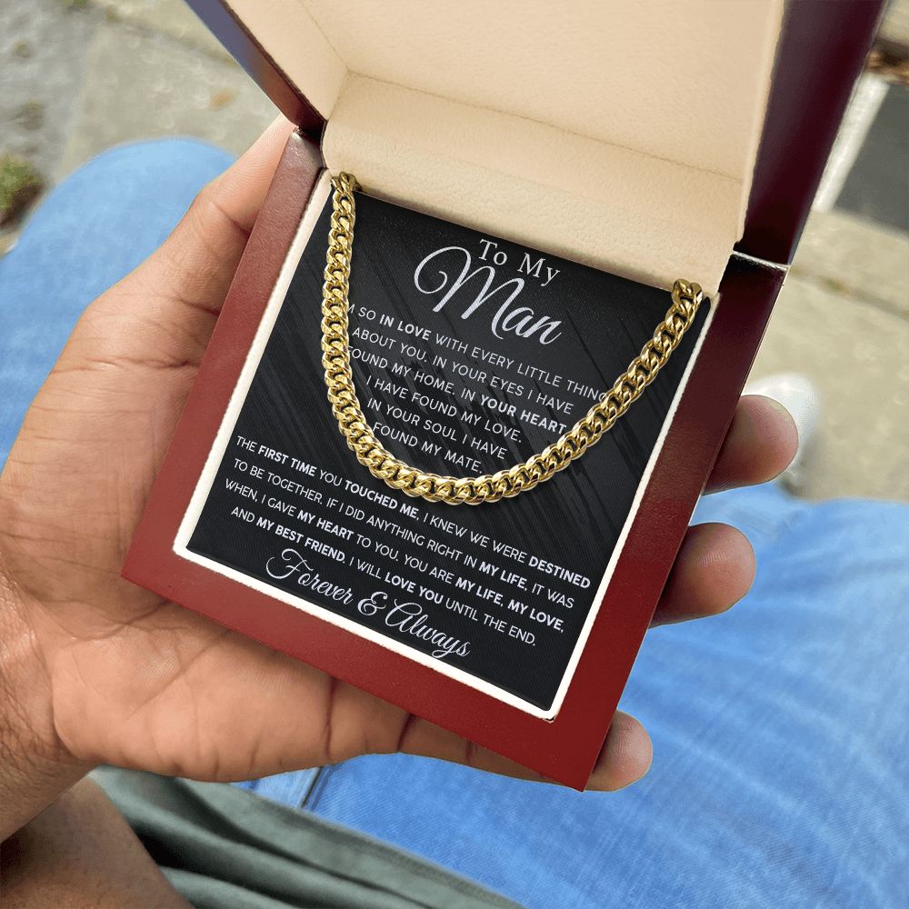 Gift For My Man - My Heart My Life - Cuban Link Chain Necklace