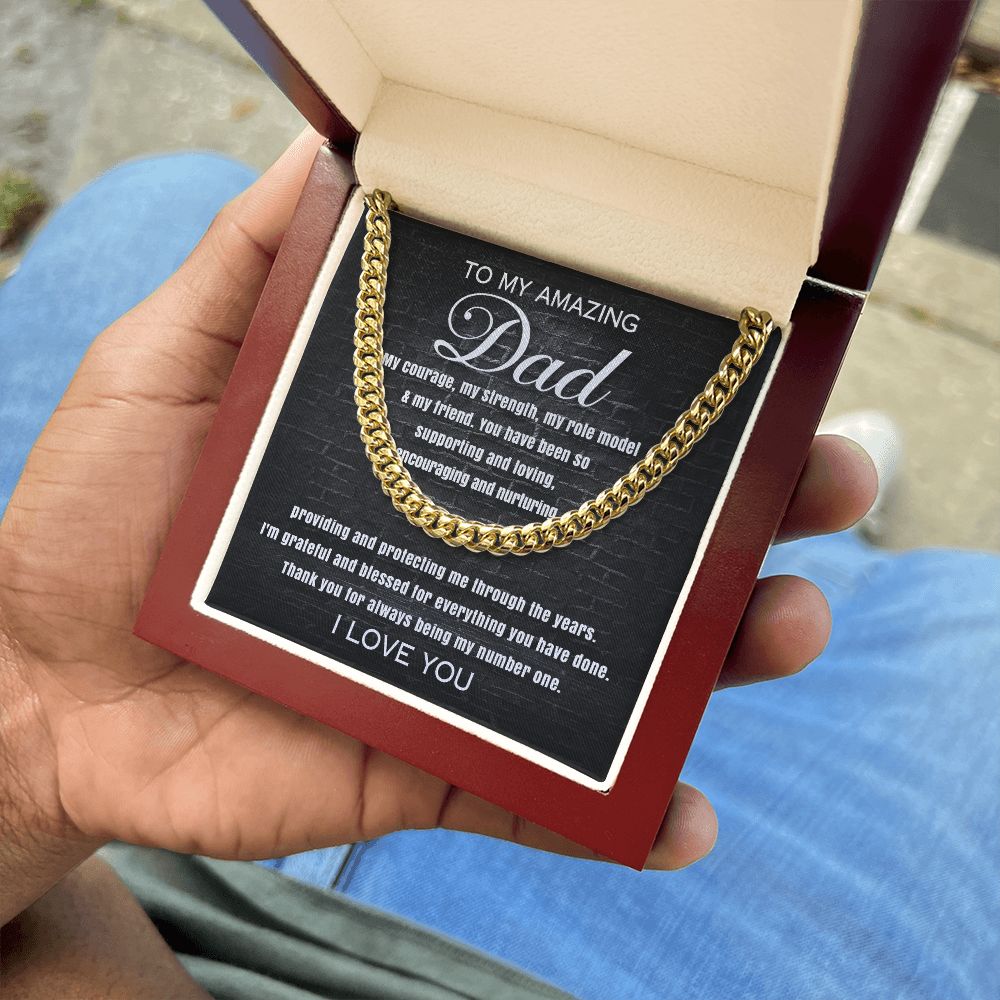 Dad Gift - Cuban Link Chain Necklace - Amazing Dad #1