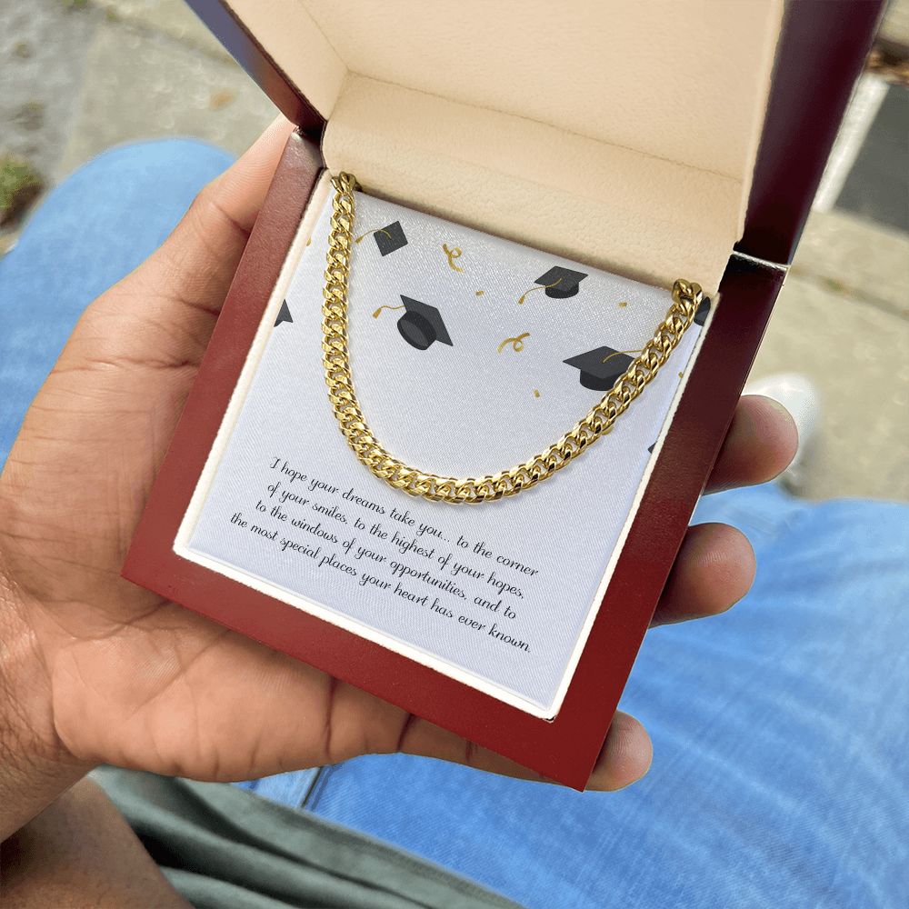 Graduation Gift For Him - Cuban Link Chain Necklace - Highest Of Hope