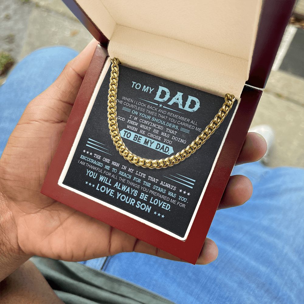 Dad Gift From Son - God Chose You - Cuban Chain Necklace