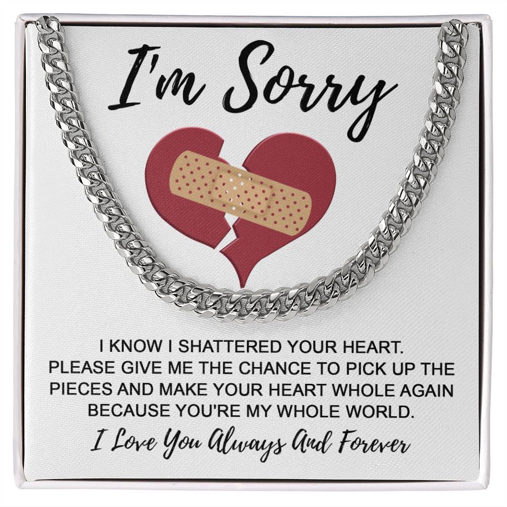 I'm Sorry Gift For Him - The Pieces - Cuban Chain Link Necklace