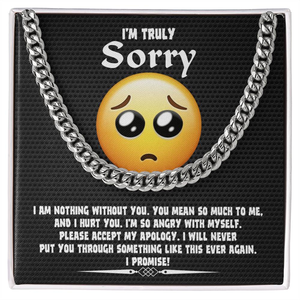 I'm Sorry Gift For Him - Accept My Apology - Cuban Chain Link Necklace