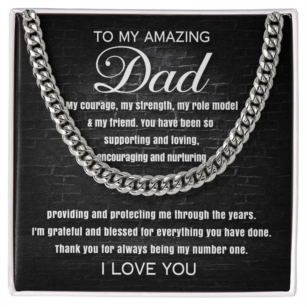 Dad Gift - Cuban Link Chain Necklace - Amazing Dad #1