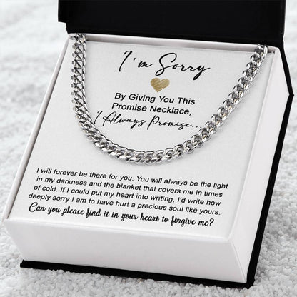 I'm Sorry Gift For Him - Be The Light - Cuban Chain Link Necklace