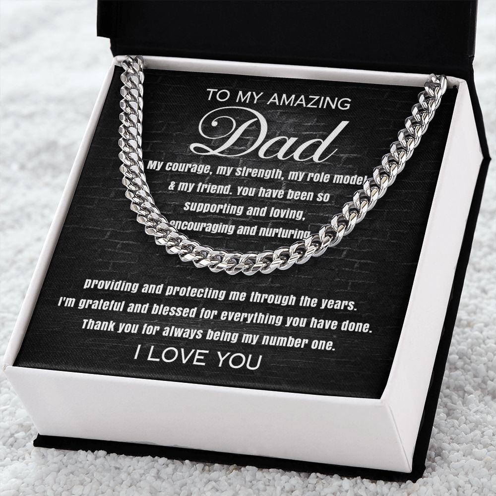 Dad Gift - Cuban Link Chain Necklace - Amazing Dad #1