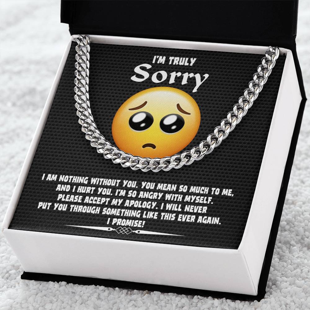 I'm Sorry Gift For Him - Accept My Apology - Cuban Chain Link Necklace