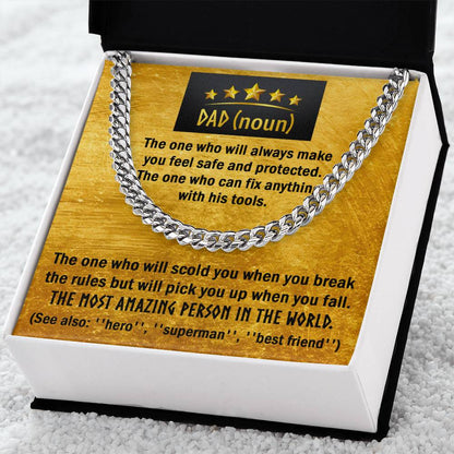 Gift For Dad - Cuban Chain Link Necklace - The One