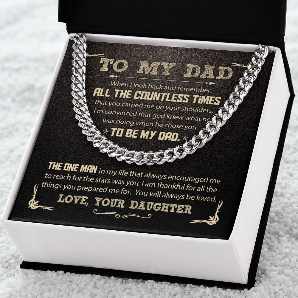 My Dad From Daughter - God Chose You-  Cuban Chain Necklace