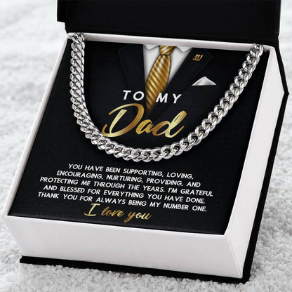 Dad Cuban Chain Link Necklace Gift -Through The Years