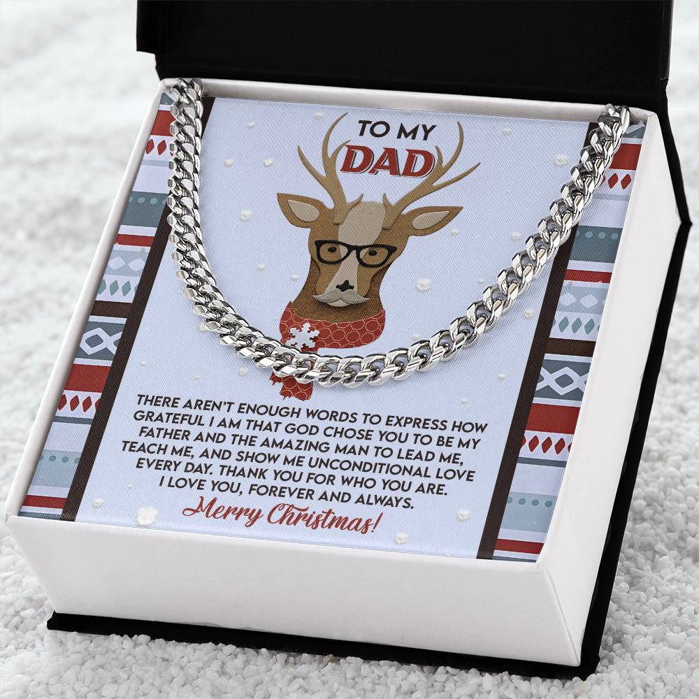 Gift For My Dad - Cuban Chain Link Necklace - I Am So Grateful That You Are My Father