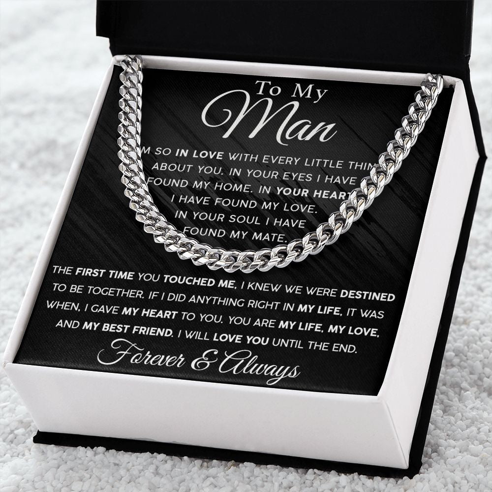 Gift For My Man - My Heart My Life - Cuban Link Chain Necklace