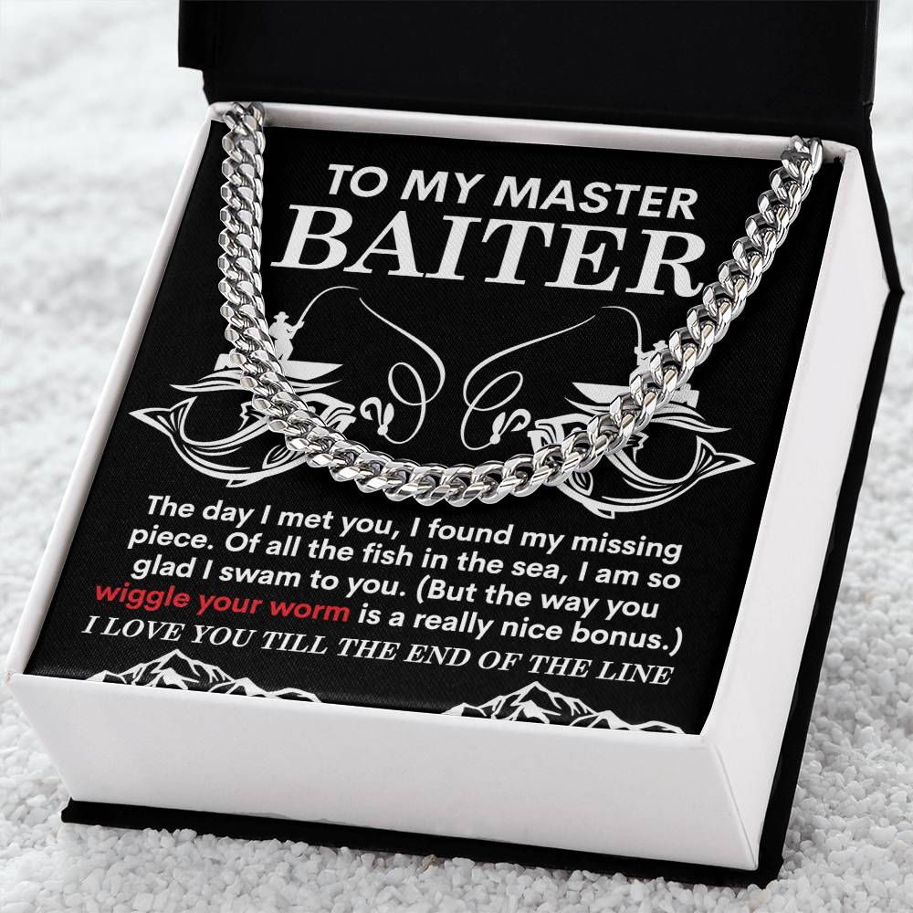 Gift For My Man - I'm So Glad I Swam To You - Cuban Link Chain Necklace