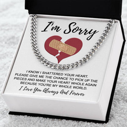 I'm Sorry Gift For Him - The Pieces - Cuban Chain Link Necklace