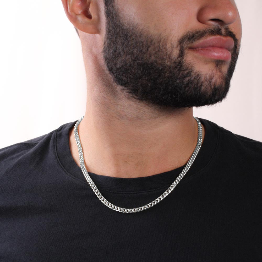 Gift For My Man - I'm So Glad I Swam To You - Cuban Link Chain Necklace