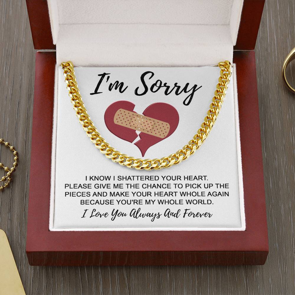 I'm Sorry Gift For Him - The Pieces - Cuban Chain Link Necklace