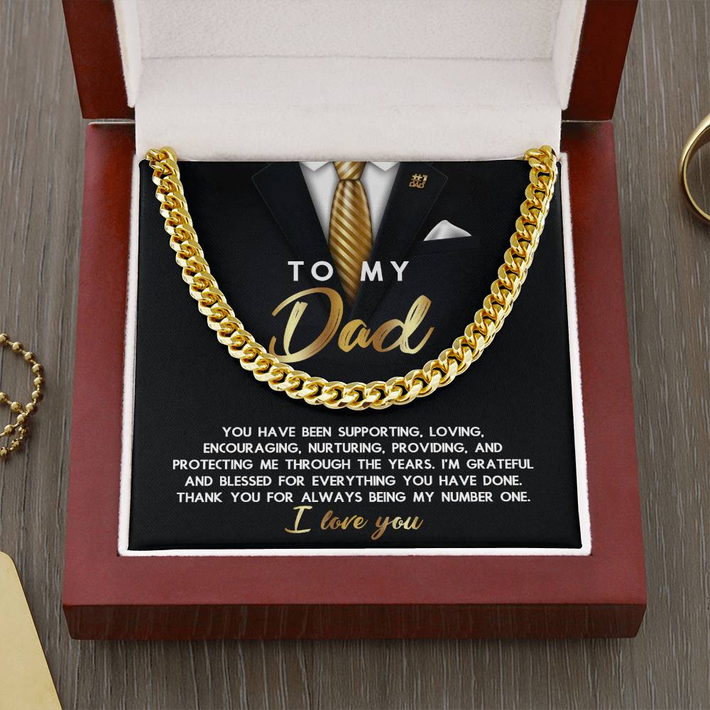 Dad Cuban Chain Link Necklace Gift -Through The Years