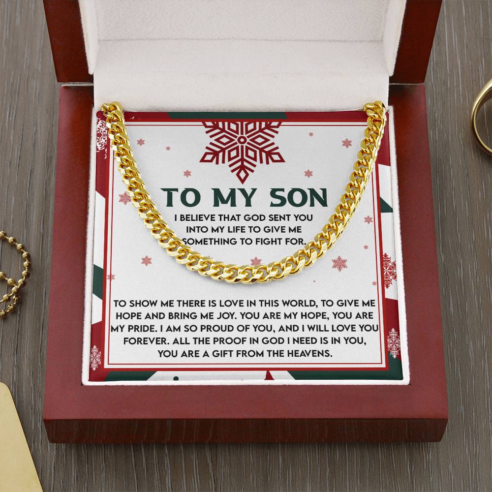 Gift For My Son - To Fight For - Cuban Chain Link Necklace