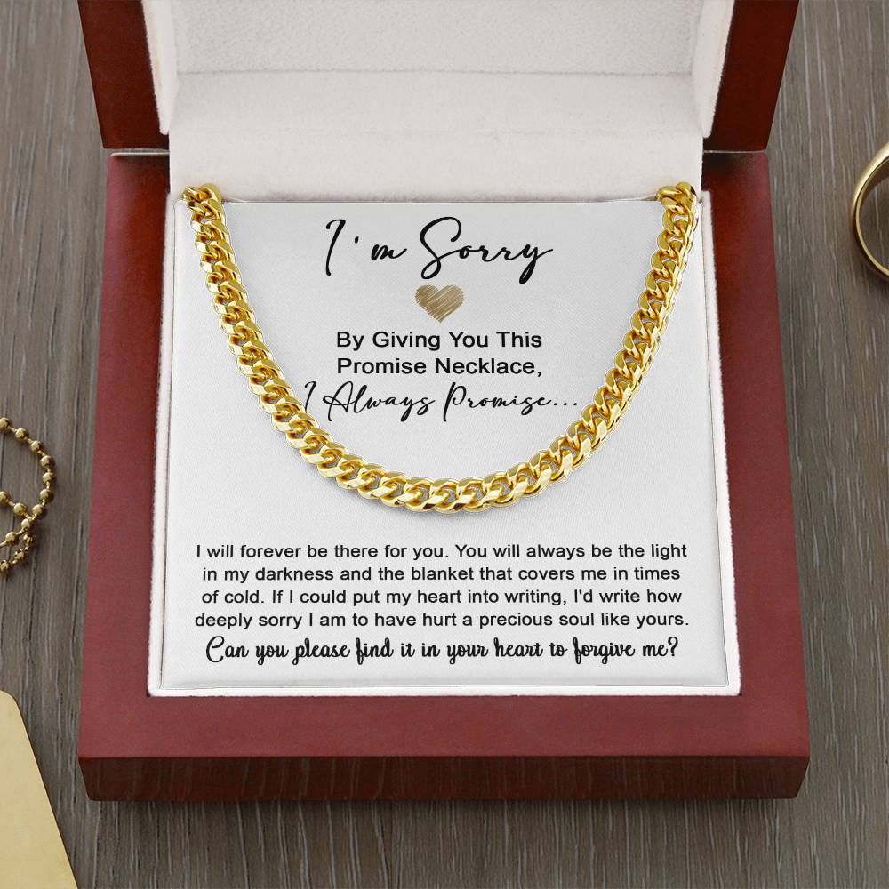 I'm Sorry Gift For Him - Be The Light - Cuban Chain Link Necklace