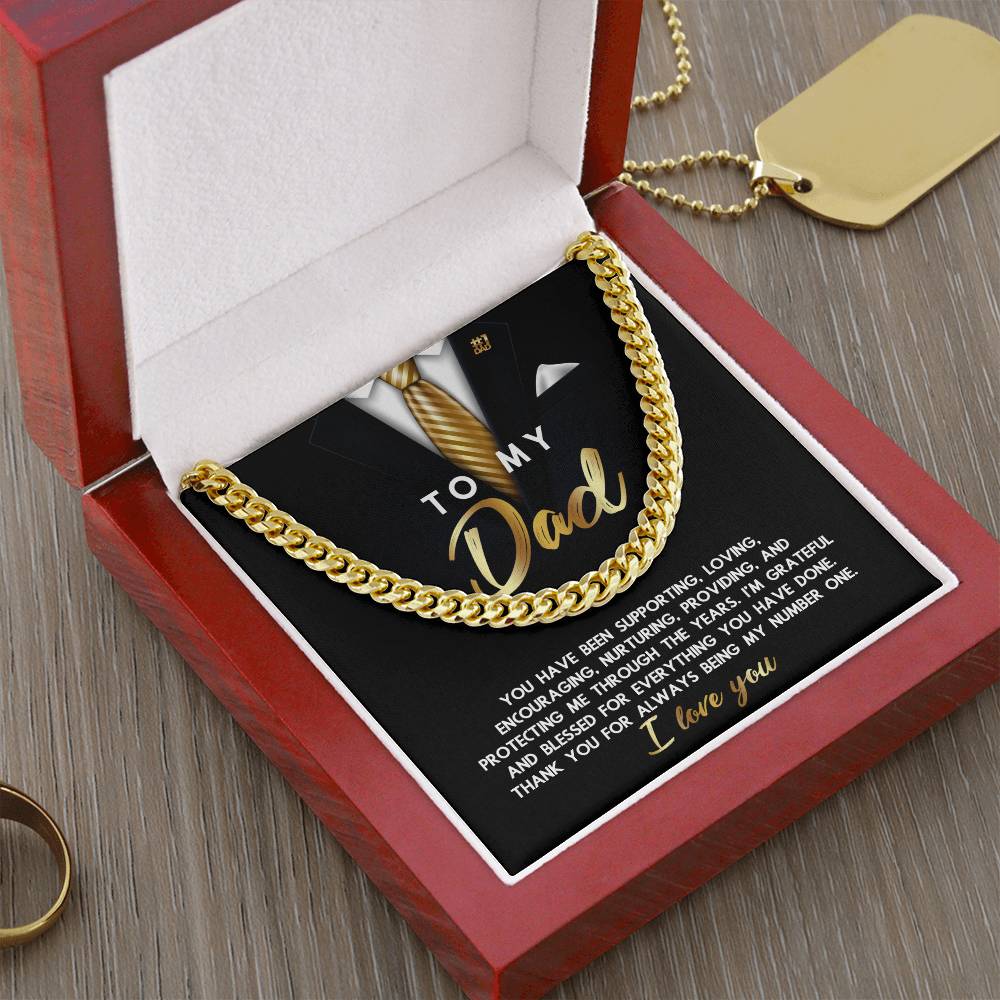 Dad Cuban Chain Link Necklace Gift -Through The Years