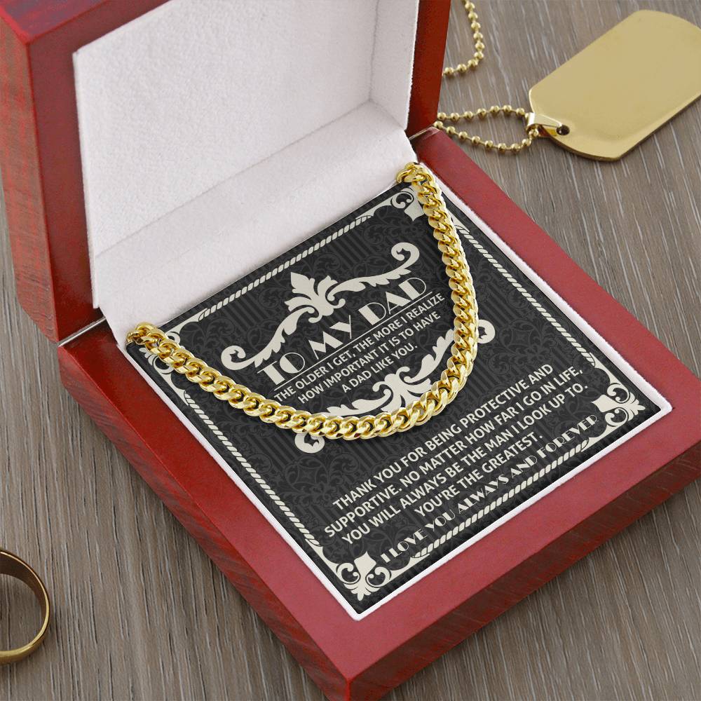 Dad Cuban Chain Link Necklace Gift - A Dad Like You