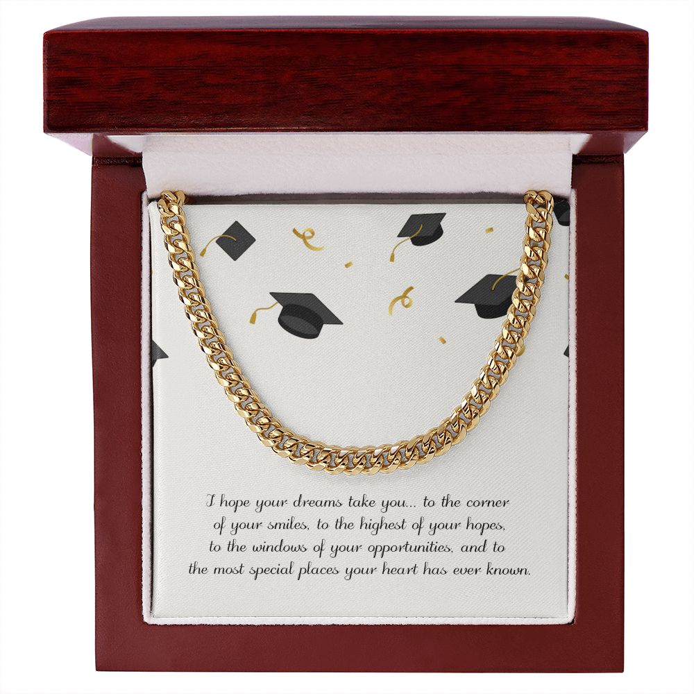 Graduation Gift For Him - Cuban Link Chain Necklace - Highest Of Hope