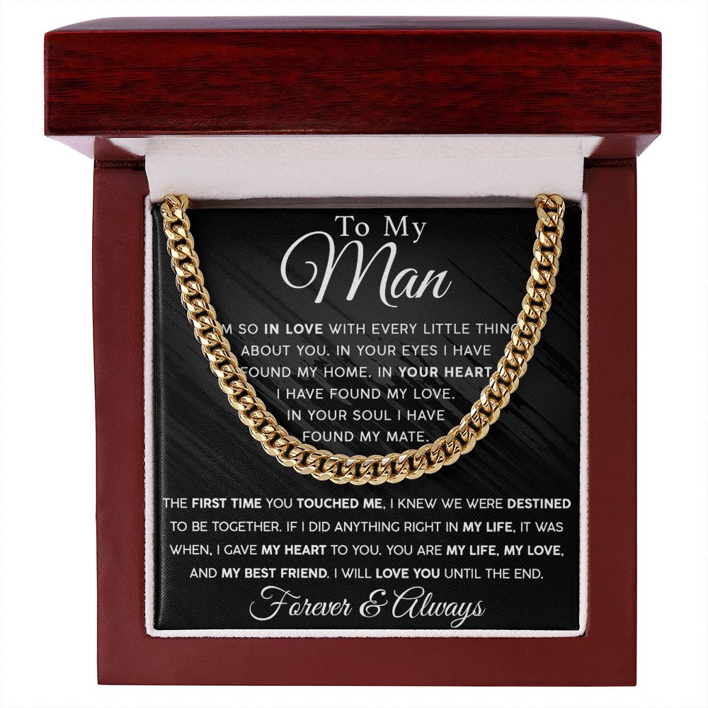 Gift For My Man - My Heart My Life - Cuban Link Chain Necklace