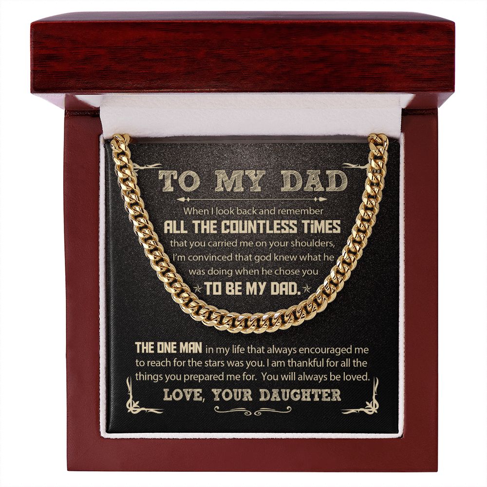 My Dad From Daughter - God Chose You-  Cuban Chain Necklace